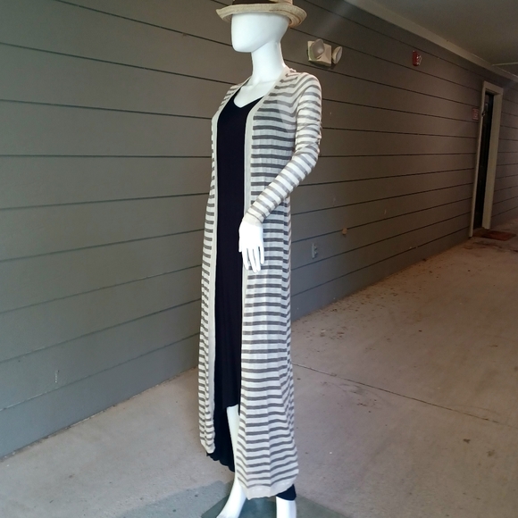 NWT Anthropologie Striped Wool Blend Open Front Duster Cardigan - Picture 7 of 11